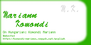 mariann komondi business card